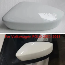 White Left Rearview Door Mirror Shell Cover Cap For Volkswagen POLO 2011-2013