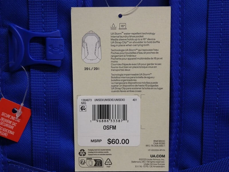 Mochila Under Armor Hustle 6.0 Team Unisex-Adulto Azul Real Nueva Foto 3 de 3