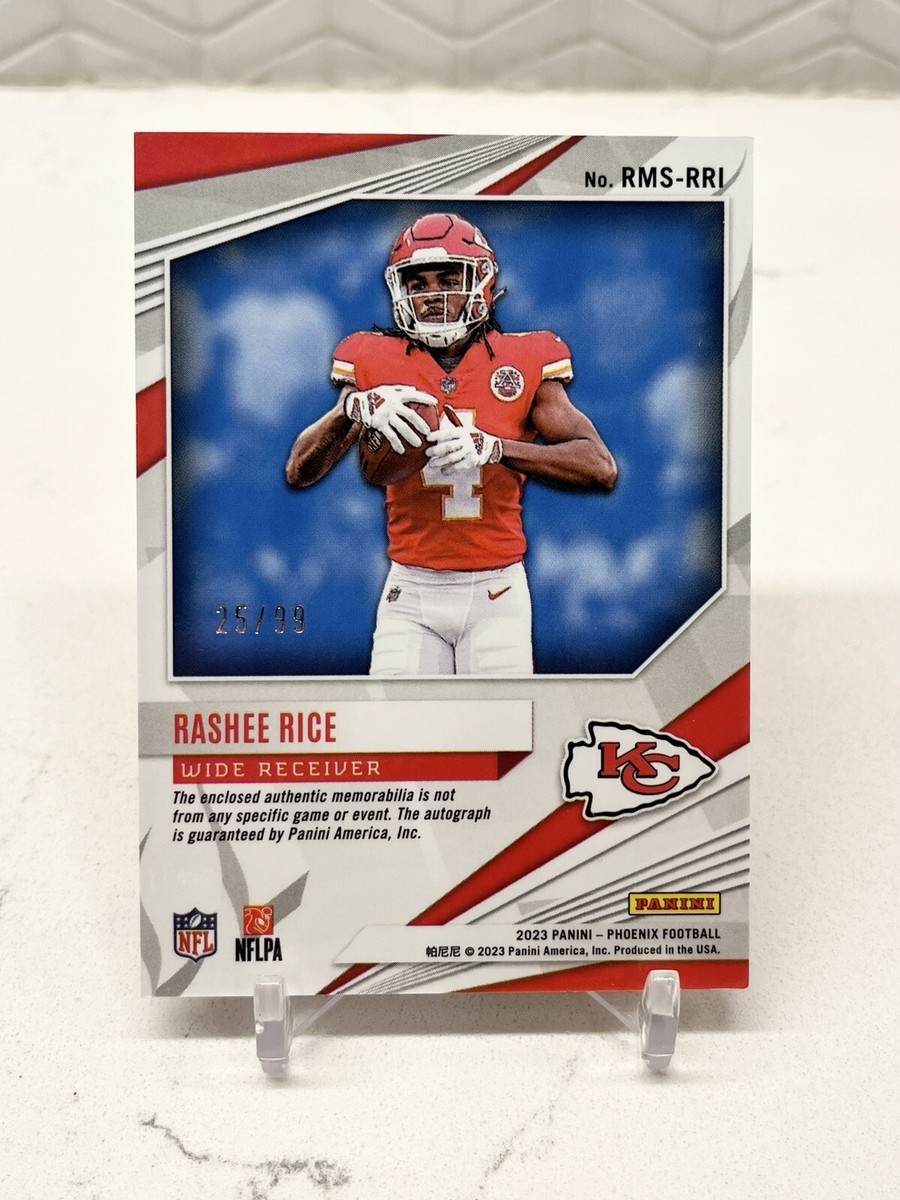 2023 RASHEE RICE #'d /99 Panini Phoenix RED RPA Rookie Gloves AUTO
