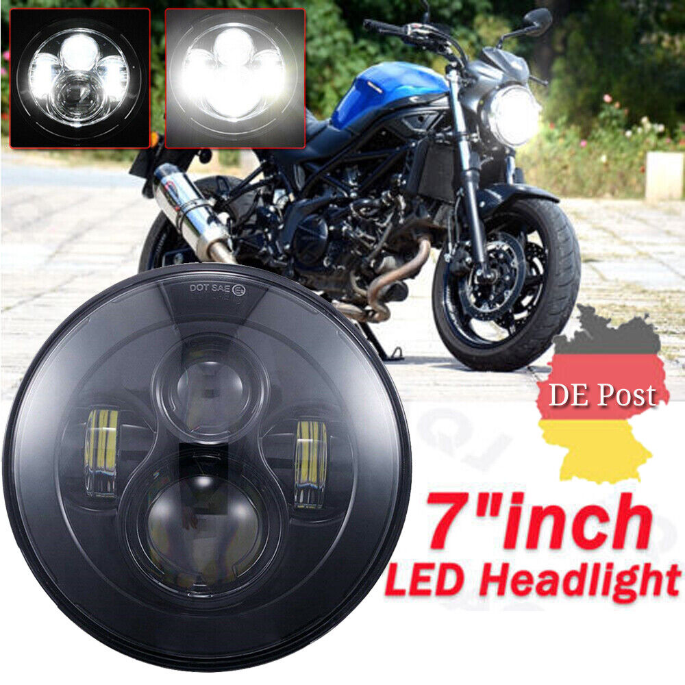 7 Zoll LED Haupt HiLo DRL Scheinwerfer Projektor Für Harley Motorrad E-Geprüft