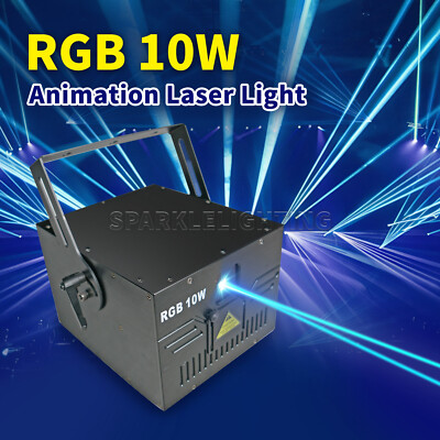 10W RGB Full Color 3D Animation Laser Beam Light ILDA Projector Stage Disco Club