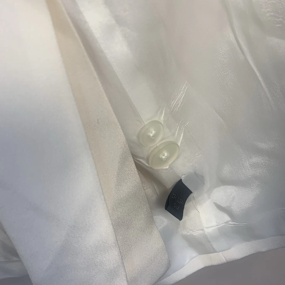 Conjunto de 2 peças saia blazer Ellen Tracey Linda Allard vintage 100% seda terno creme 6/8 - Imagem 2 de 4