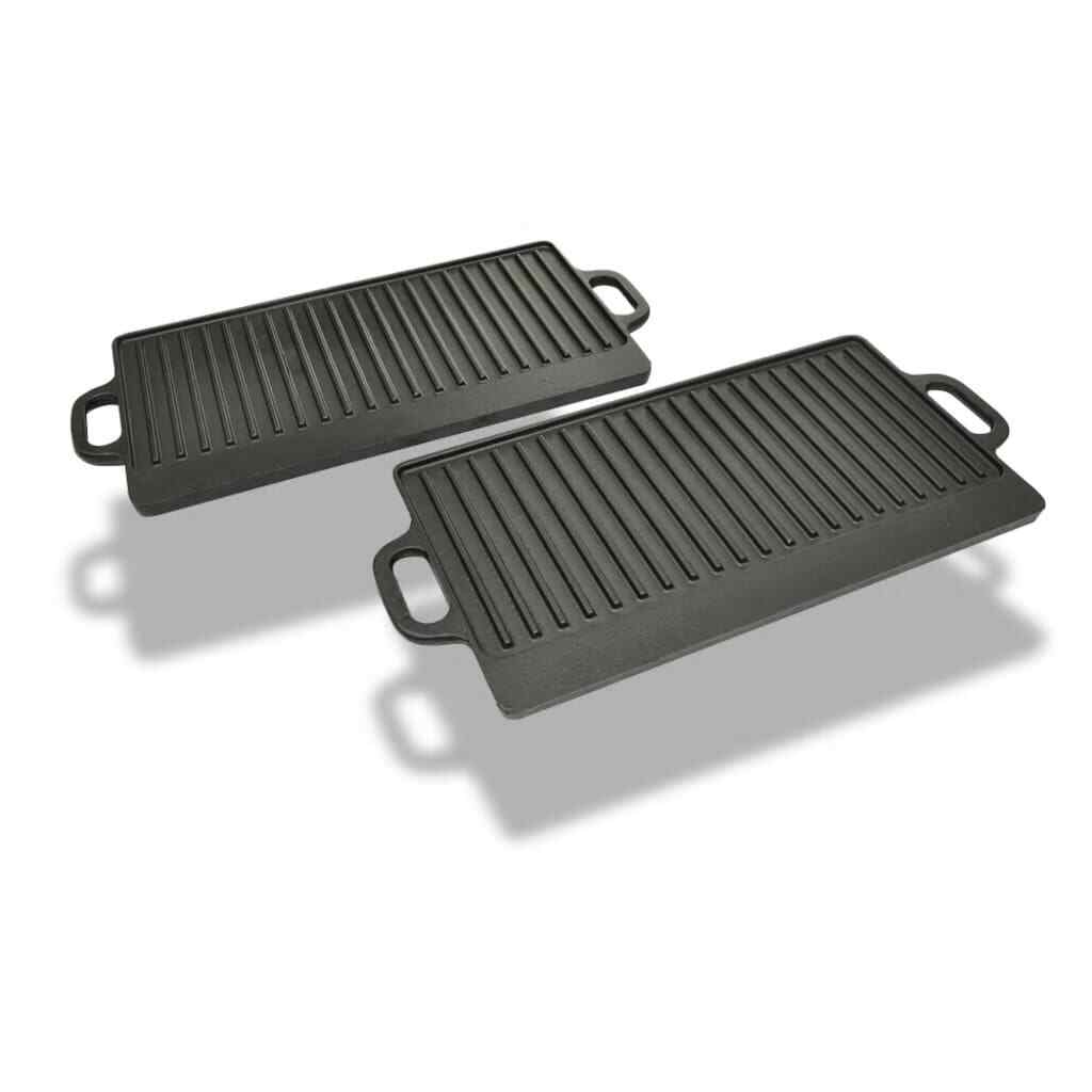 Placa Parrilla De Hierro Fundido Reversible 38X23Cm 2 Unidades Vidaxl