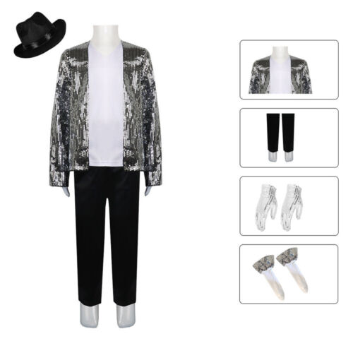 Luxuriöse Sequin Jacke Outfits Michael Jackson Erwachsene Halloween Party Kostüm