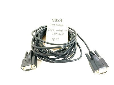 CHENROL 15FT 940-1524D DB9 MALE TO FEMALE CABLE #9024 (ONE)