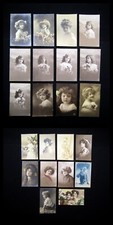 22 Ansichtskarten Kinder und Frauen mit Blumenschmuck um 1900