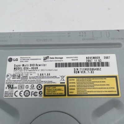 LG GSA-H55N Super Multi Internal DVD+RW Rewriter Drive - Black