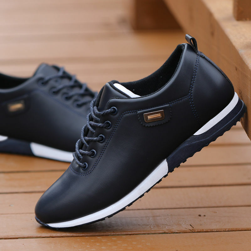 New Mens Business Casual Lace Up Sneakers PU Leather Waterproof Sport Shoes  Size | eBay