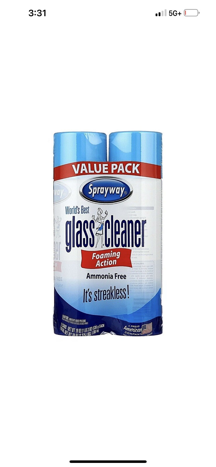 Sprayway World's Best Glass Cleaner 2x19 oz, Pack of 2 for sale