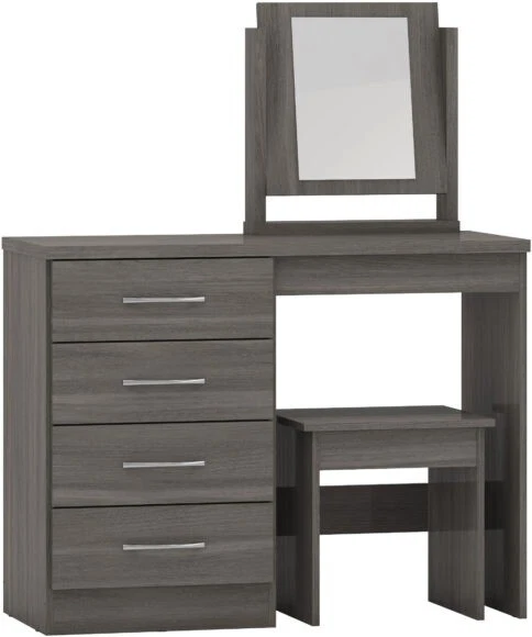 Grey and top wood dressing table