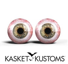 Light Beige Glass Eyes -PIXEL FREE- Realistic Reborn Doll Craft Eyeballs 2pc