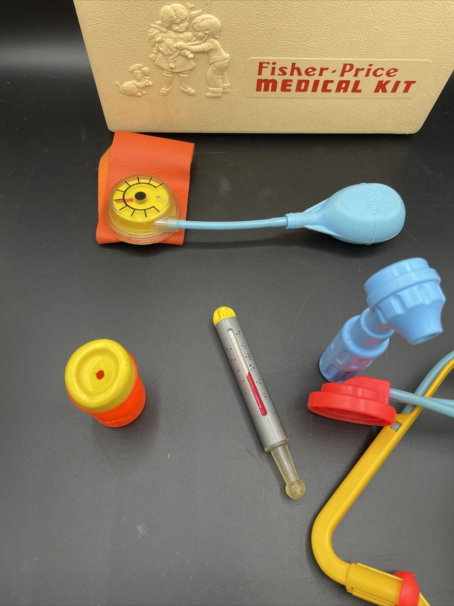 Vintage 1977 Fisher Price Toy Medical Kit Play Set 936 w