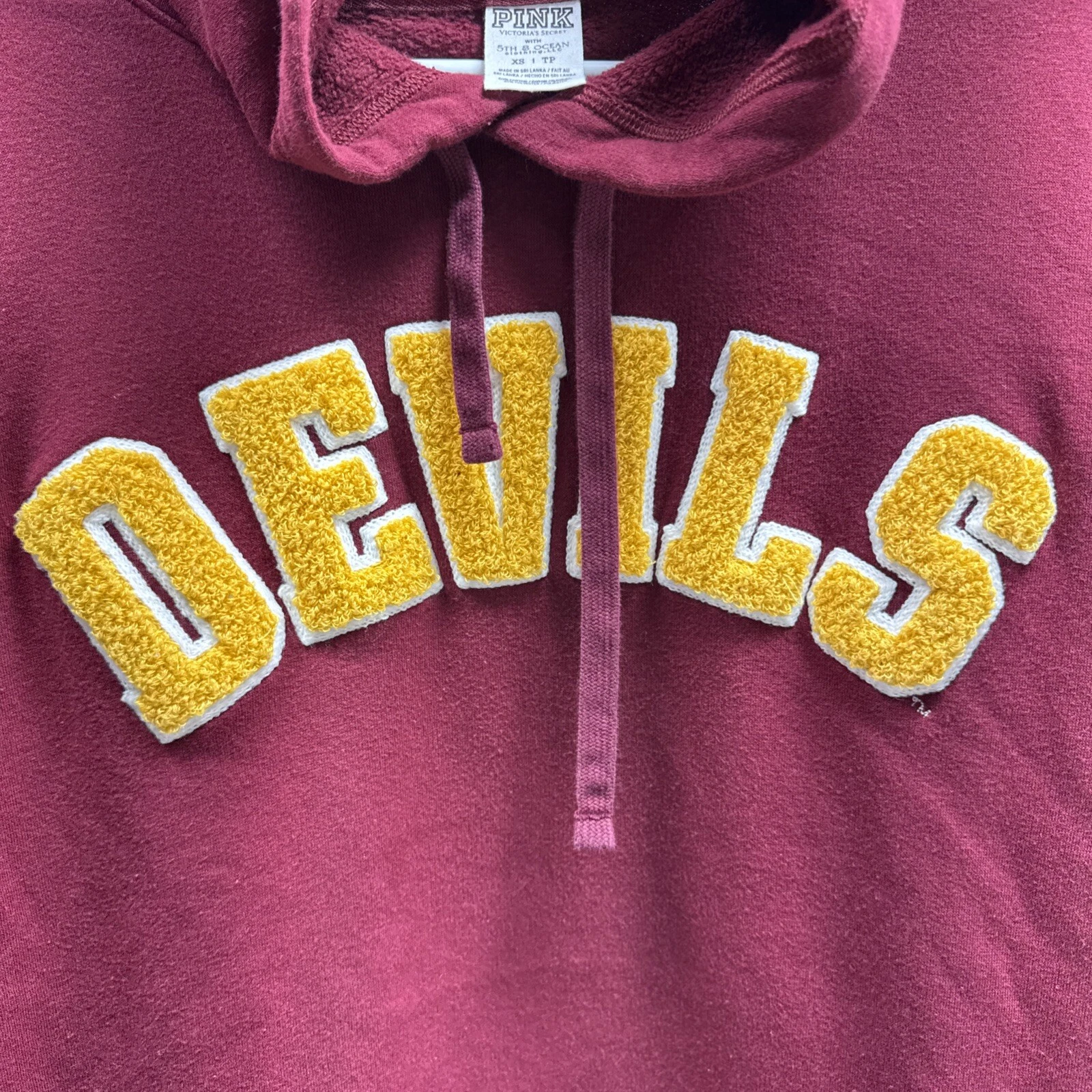 UNDERCOVER Felpa con cappuccio rosa Victoria's Secret donna logo Diavoli marrone taglia XS