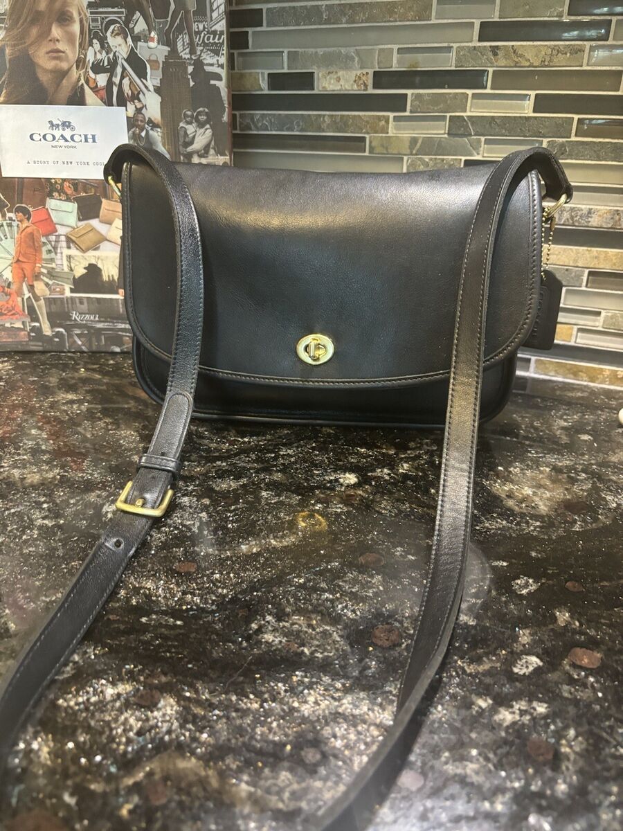 COACH Vintage City Bag Crossbody Black Leather Handbag 9790 COACH Vintage City Bag Crossbody Black Leather Handbag 9790
