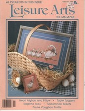 Leisure Arts The Magazine Feb 1988 Cross Stitch, Knit, Crochet Patterns