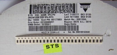100 Stück SMD-Widerstand 220R / 5% / 1206 CRCW1206-5%-RT5  Vishay  (A) #220RSMD