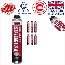 Soudal 750ml Gun Grade Expanding Foam (6-Pack) - Strong Adhesion & No Mixing