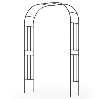 COSTWAY Garden Arch Trellis 158 cm L x 245 cm H Outdoor Metal Arbor Trellis
