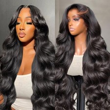 13x6 Body Wave Lace Front Wig 30 Inch Human Hair 200 Density HD Transparent