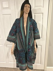 African Print Kimono with Front Pockets for Women