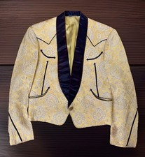 Vintage Nathan Turk Western Jacket Gold Brocade Hollywood Cowboy Nudie Era