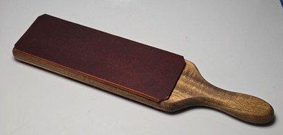 Duke City 2 Sided Paddle Strop  Latigo Burgundy ( Fine & Suede)