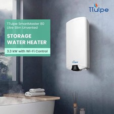 TTulpe SmartMaster 80 Litre Slim Unvented Storage Water Heater 3.3 kW with Wi-Fi