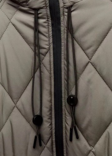 Zara Long Puffer Jacket Khaki Size M Ref 3046/229 - Picture 5 of 6