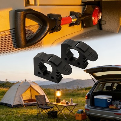 Rubber Clamp (2 Pack) Adjustable Non-Slip Quick Release Mount, Fits 1'' - 2-1/4''