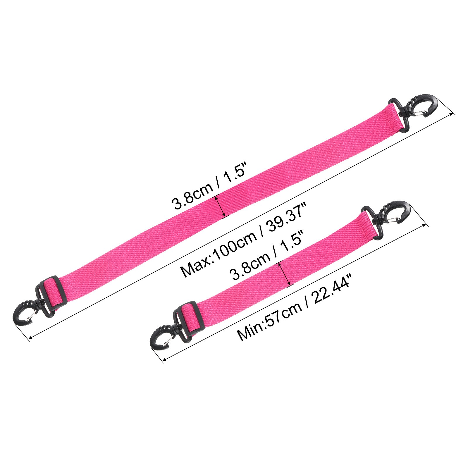 SALOMON Cinghia Porta Sci 100cmx3 8cm Confezione da 2 Cinghia Porta Scarponi Snowboard Rosa Brillante