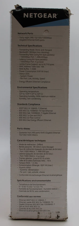 NETGEAR GS348-100NAS 48 Port Gigabit Ethernet Rackmount Unmanaged Switch - Image 2 of 4