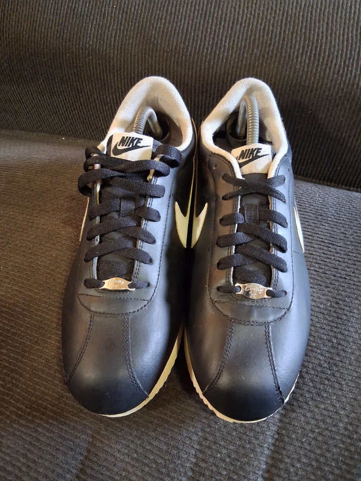 Nike Cortez '72 Hombre Clásico Negro/Blanco Cuero Tenis Talla 10,5 Foto 2 de 4