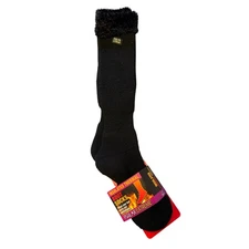 Insulated Thermal Boot Socks Polar Extreme Black Faux Fur Top 