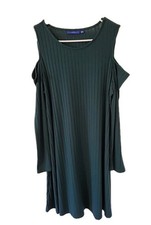 Womens Large Green Cold Shoulder Sweater Dress