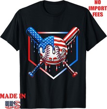 Baseball Drip American Flag Boys Kids Youth 4th of July Adult Kid T-Shirt