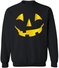 Halloween Pumpkin Face Jack o Lantern Sweatshirt Fun Scary Theme Party Pullover