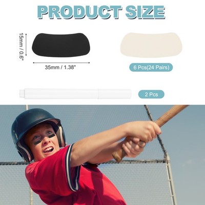 black eye patch テープ 24 Pairs Sports Eye Black Stickers, Breathable Eye Adhesive