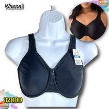 NWT Wacoal Women's 32DDD Basic Beauty Full Figure Underwire Bra 855192 Black