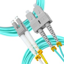 LC to SC Multimode Duplex OM3 50/125 Fiber Optic Patch Cable 2M 6 pack