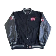 Scarface Jacket Mens 4XL Black Wool Varsity Leather Sleeves JH Design Reversible