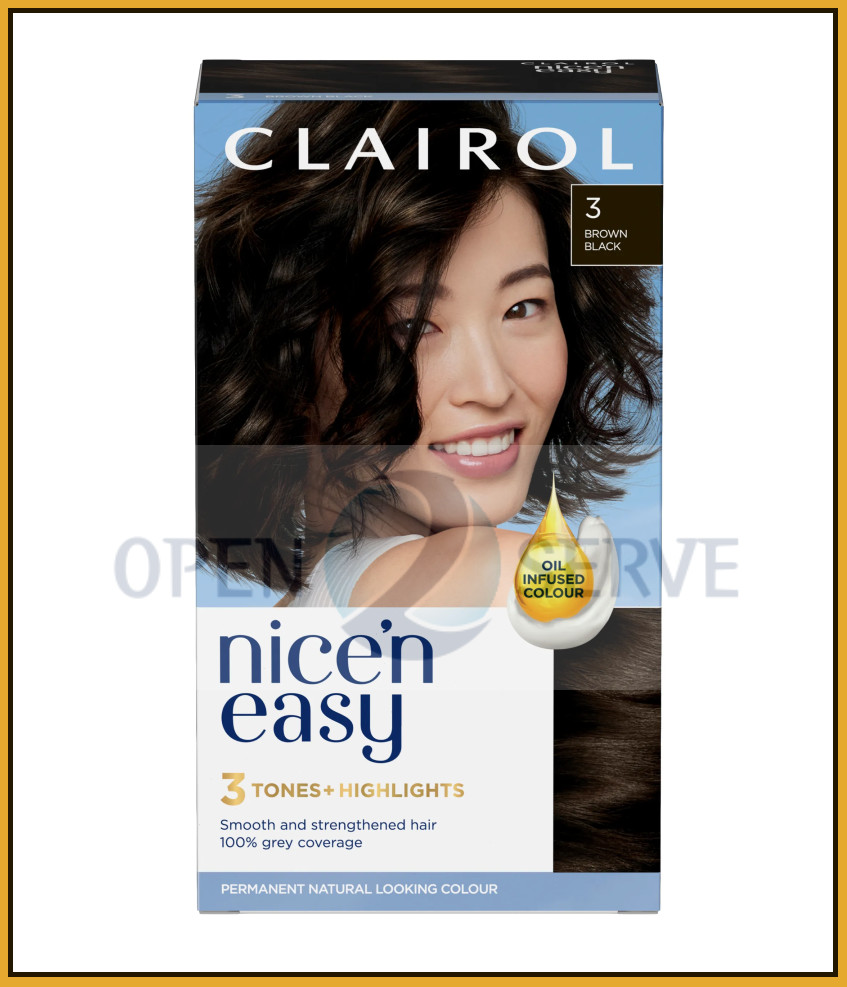 Clairol Nice'n Easy Permanent Hair Dye 3 Brown Black - Image 3