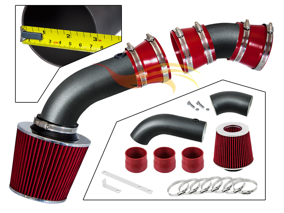BCP RW RED 1996-2000 C3500 K3500 Tahoe 5.7L V8 Ram Air Intake Kit+Filter