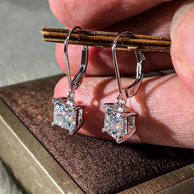 Certified 2.50 Ct Treated Off White Diamond Solitaire Studs 925 Silver
