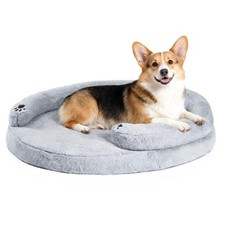 Orthopedic Dog Bed for Large Dogs, Waterproof Soft Medium Pet Couch Bolster B...