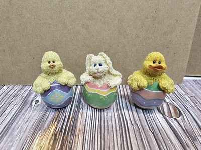 Boyds Bears & Friends 2003 Easter Egg Hatching Bunny Chick Duck Minis Set Of 3