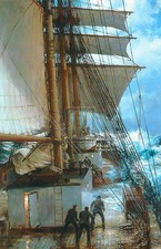 Montague Dawson Rising Wind On Deck Aboard The Ethiopian Gouttelette