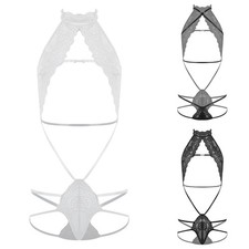 Women Bodysuit Workout Jumpsuit Anniversary Bikini Halter Leotard One Piece