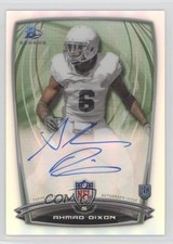 2014 Bowman Rookie Chrome Refractor Auto Ahmad Dixon #105 Auto 0f8