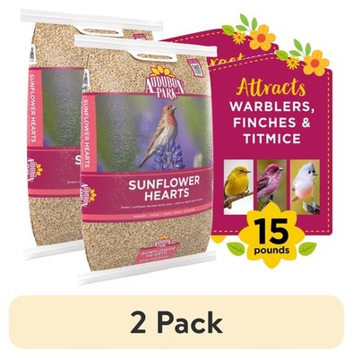 Audubon Park Sunflower Hearts Wild Bird Food 15 lb Bag (2 Pack)