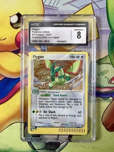 FLYGON EX DRAGON 15/97 COSMO HOLO E-LEAGUE CGC 8